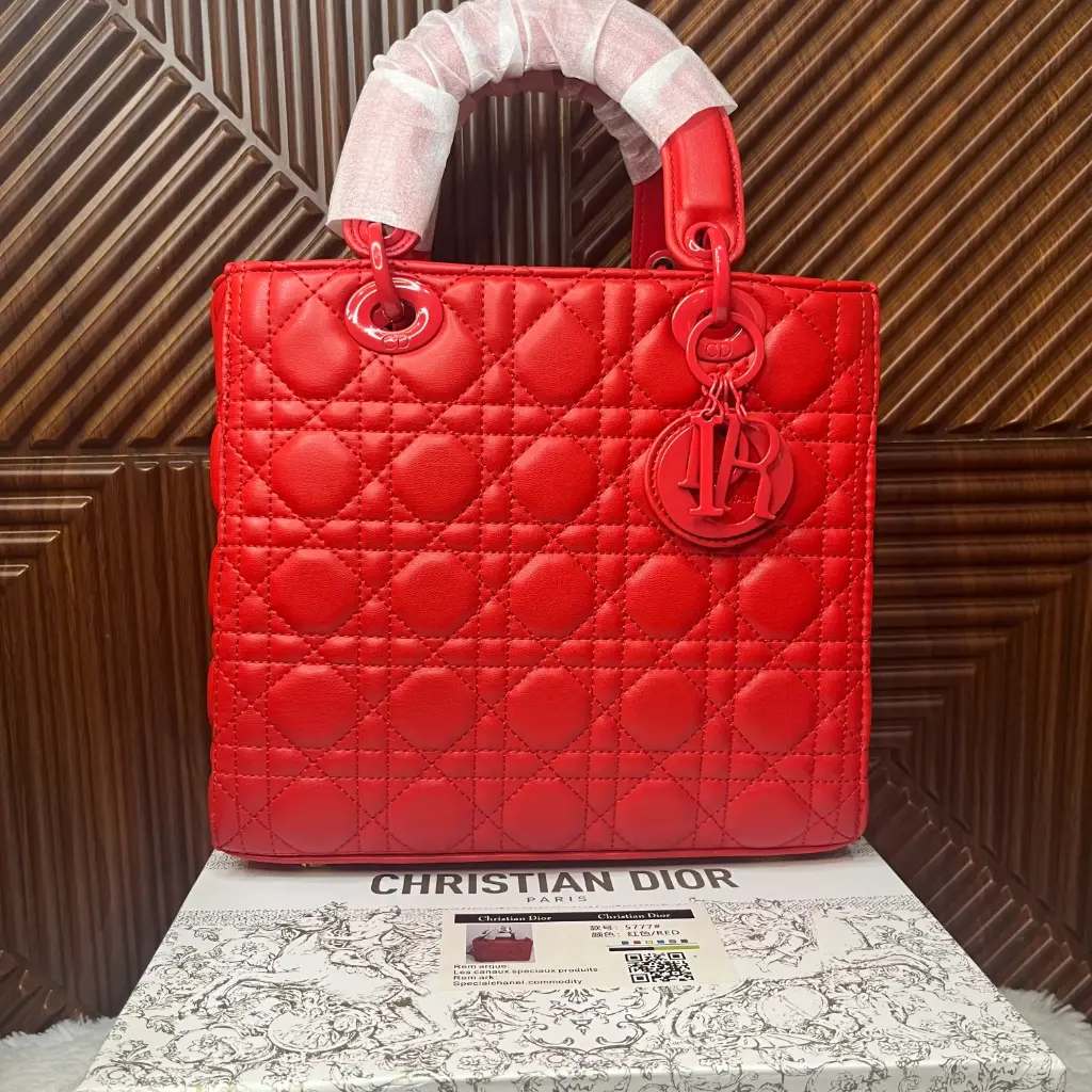 CHRISTIAN DIOR Bolsa Lady L Roja