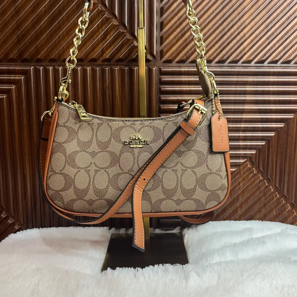COACH Bolsa Teri Café Holograma 