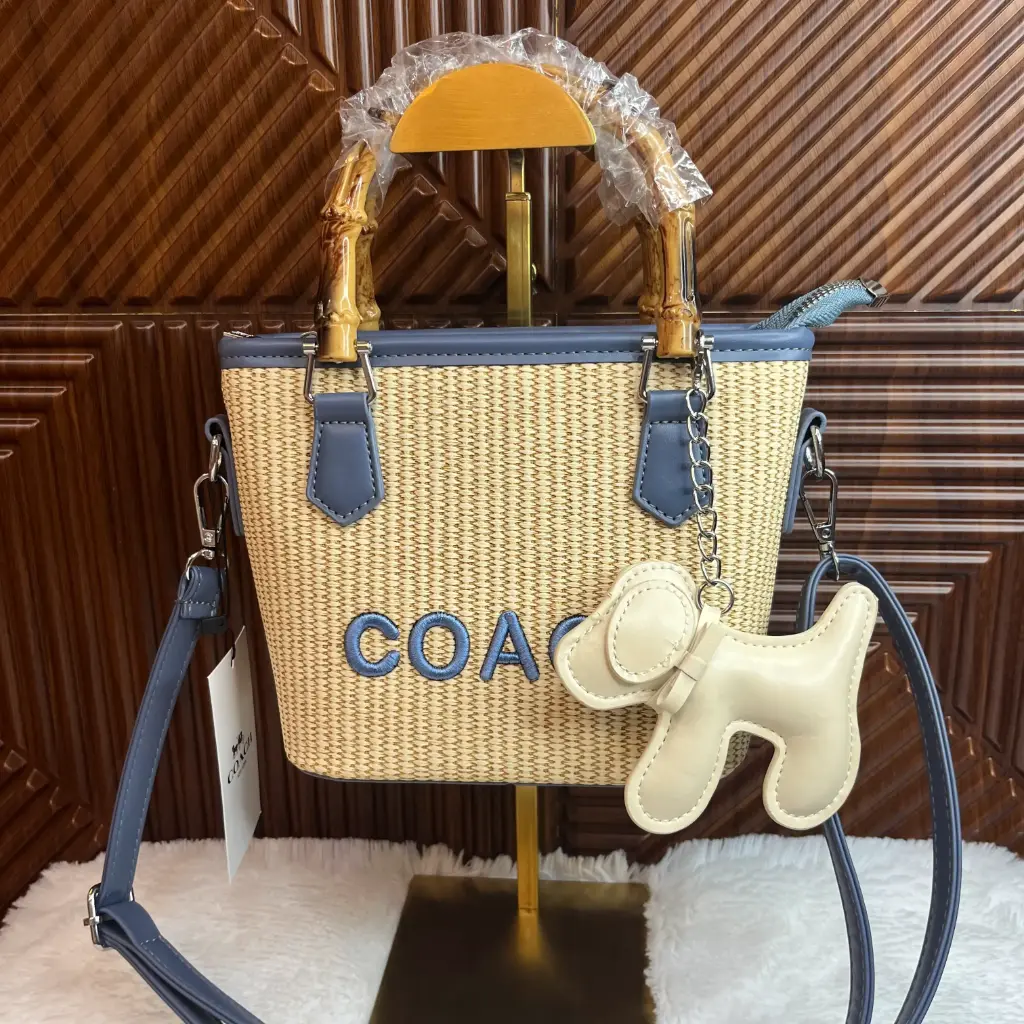 COACH Bolsa Tote Mini Beige c/Azul