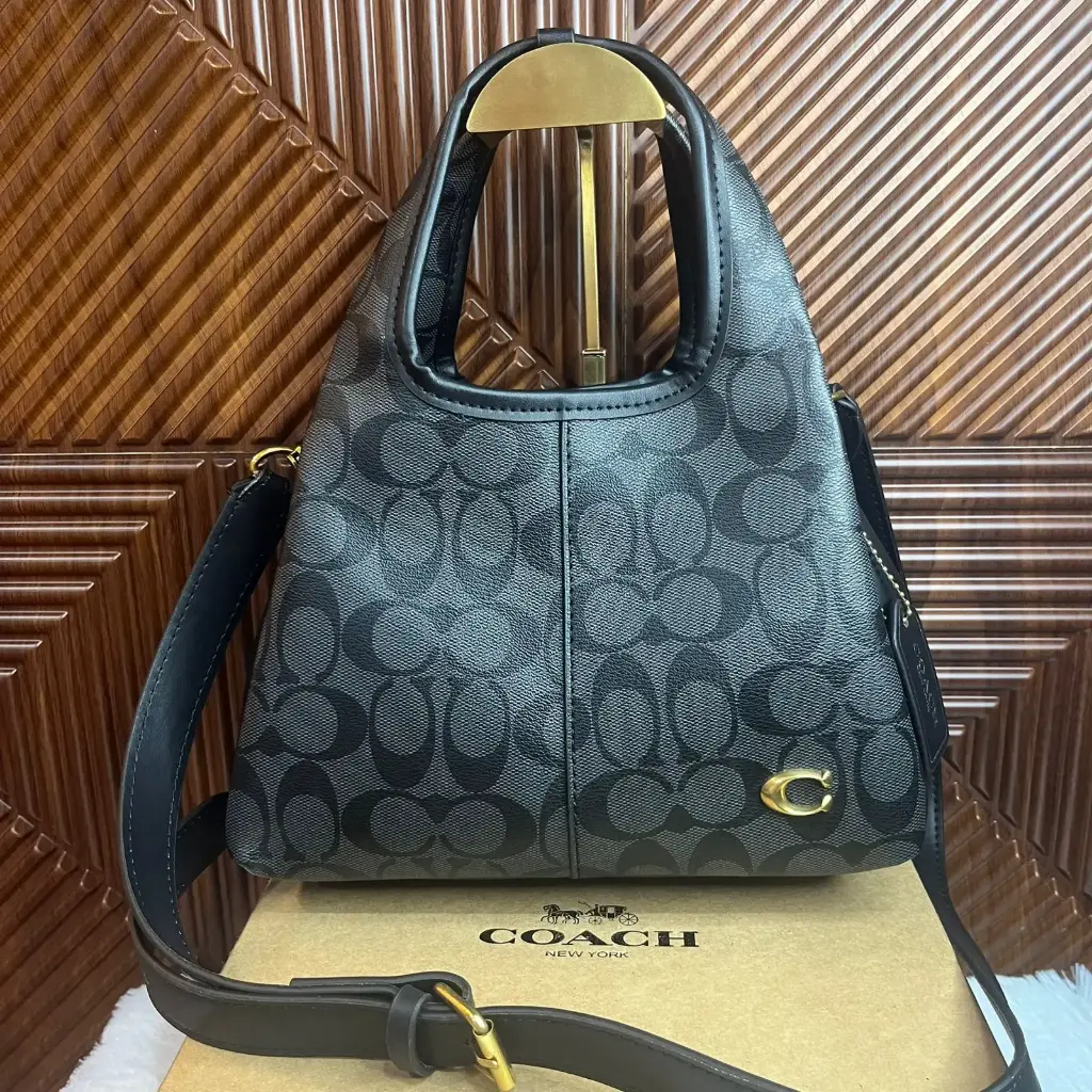 COACH Bolsa Shoulder Lana Negra Holograma