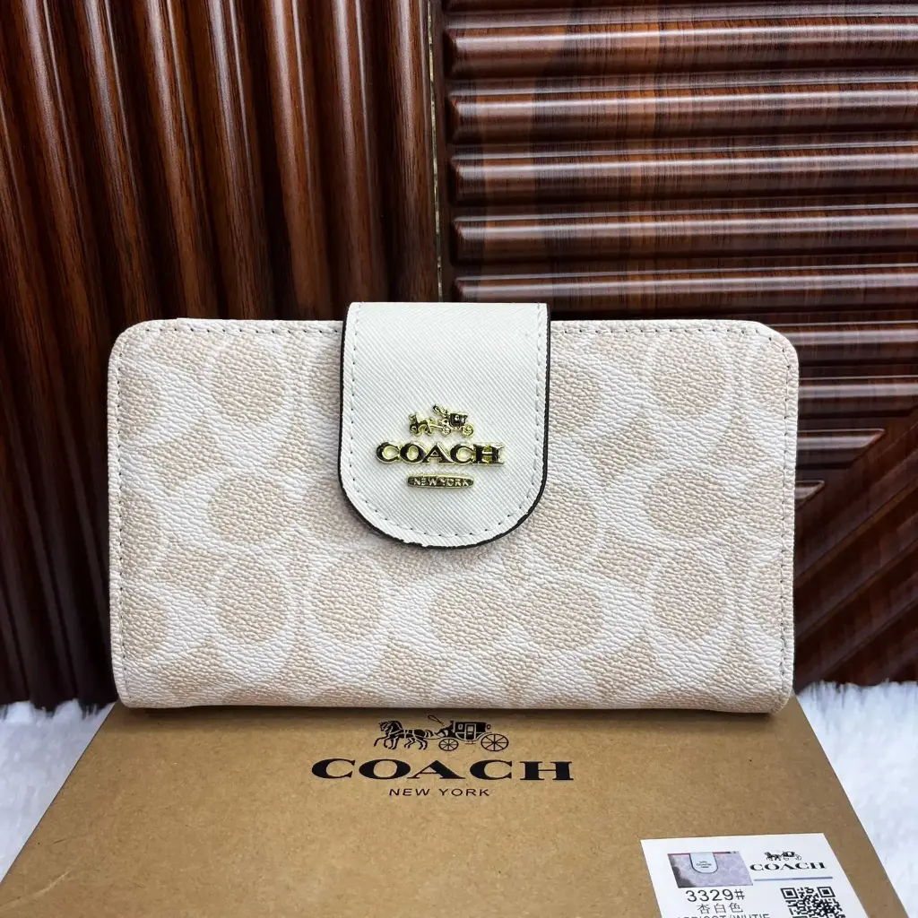 COACH Cartera Mediana Para Dama Color Blanco Holograma
