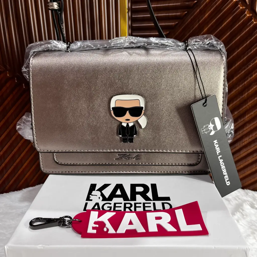 KARL LAGERFELD Bolsa Crossbody Signature Plata