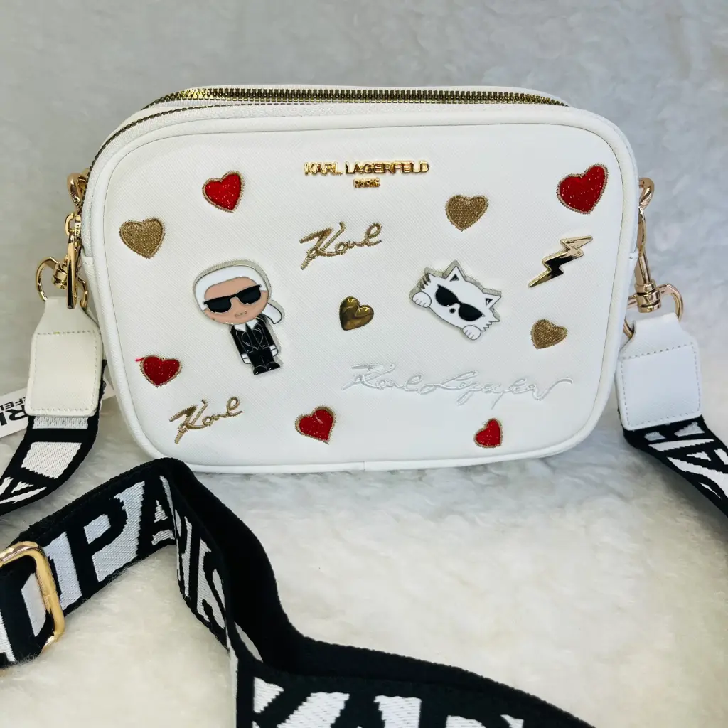 KARL LAGERFELD Bolsa Crossbody Maybelle Pins Blanca