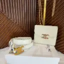 CELINE Set Cartera Crossbody con Cinturón Blanco Hueso 