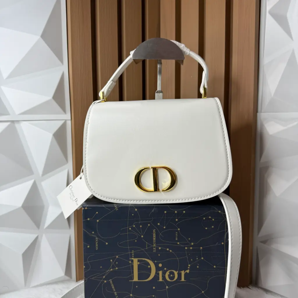 CHRISTIAN DIOR Bolsa Mediana Crossbody Blanca