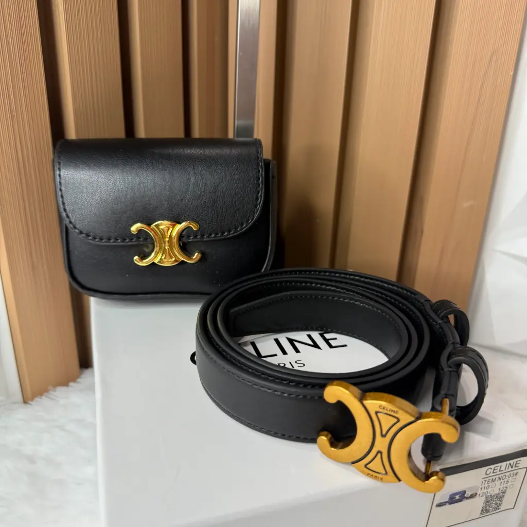CELINE Bolso Cinturon Negro