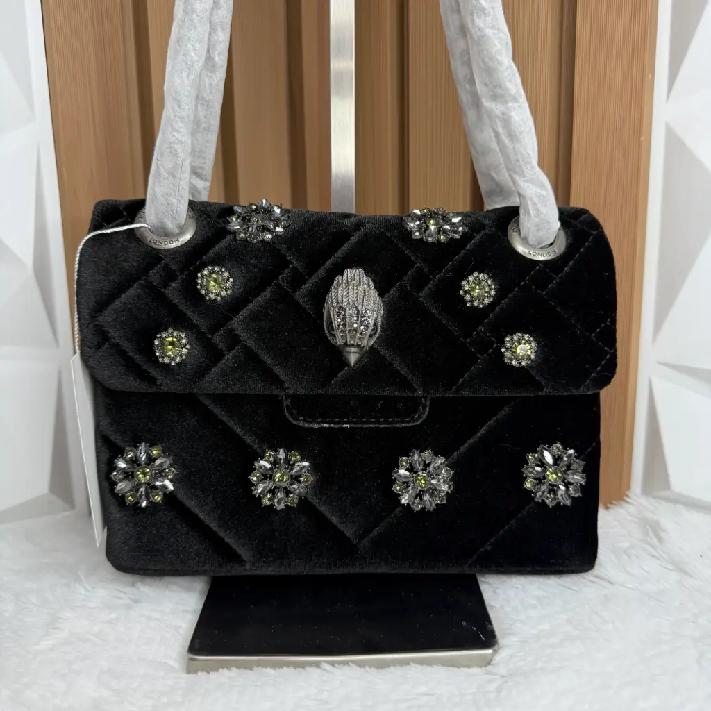 KURT GEIGER Bolsa Kensington Velvet Negra