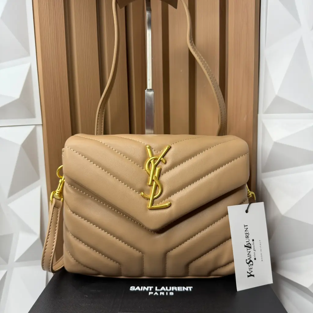 YSL Bolsa LouLou Chica Acolchonada Caqui