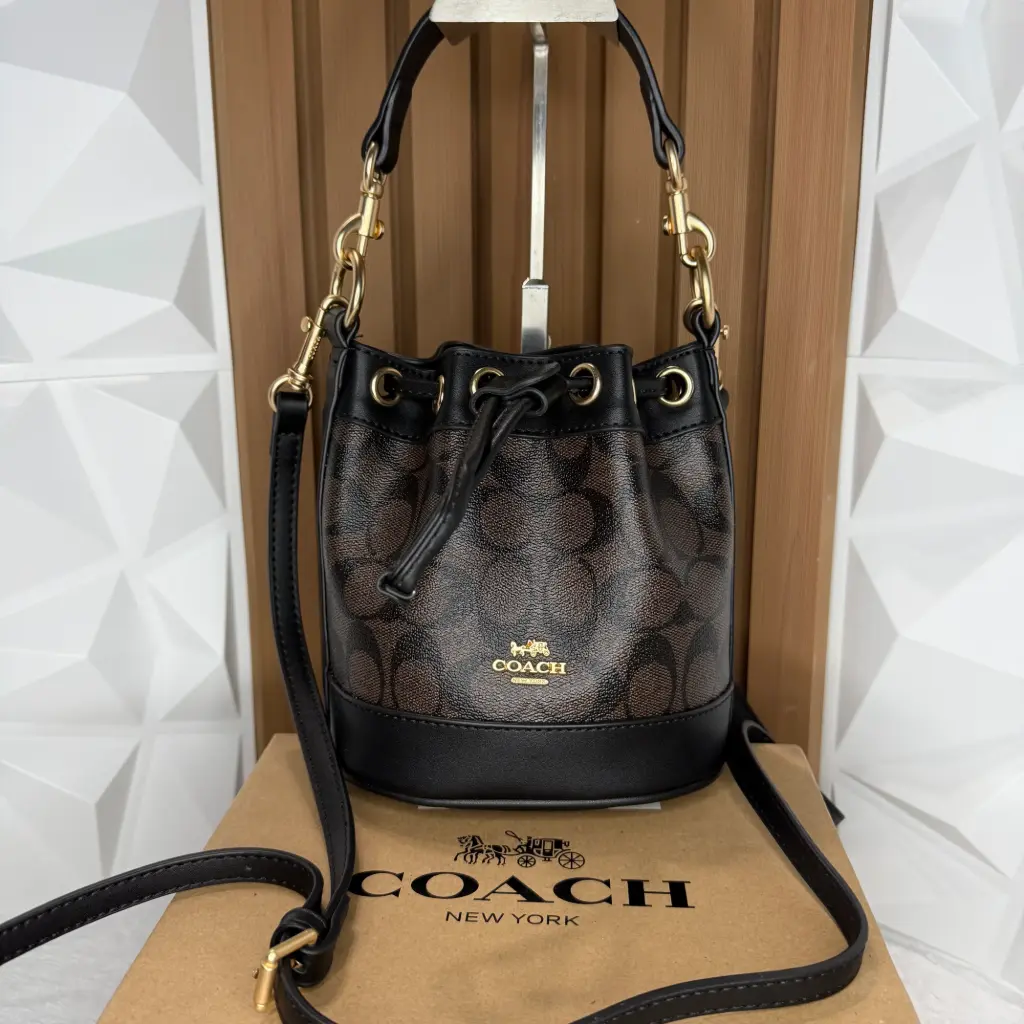 COACH Bolsa Bucket Café Holograma 