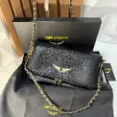 ZADIG & VOLTAIRE Bolsa Rock Swing Negra c/dorado