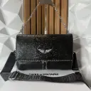 ZADIG & VOLTAIRE Bolsa Rock Swing Granulada Negra c/plata