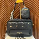 KARL LAGERFELD Bolsa Bandolera Con Pins Negra c/Dorado