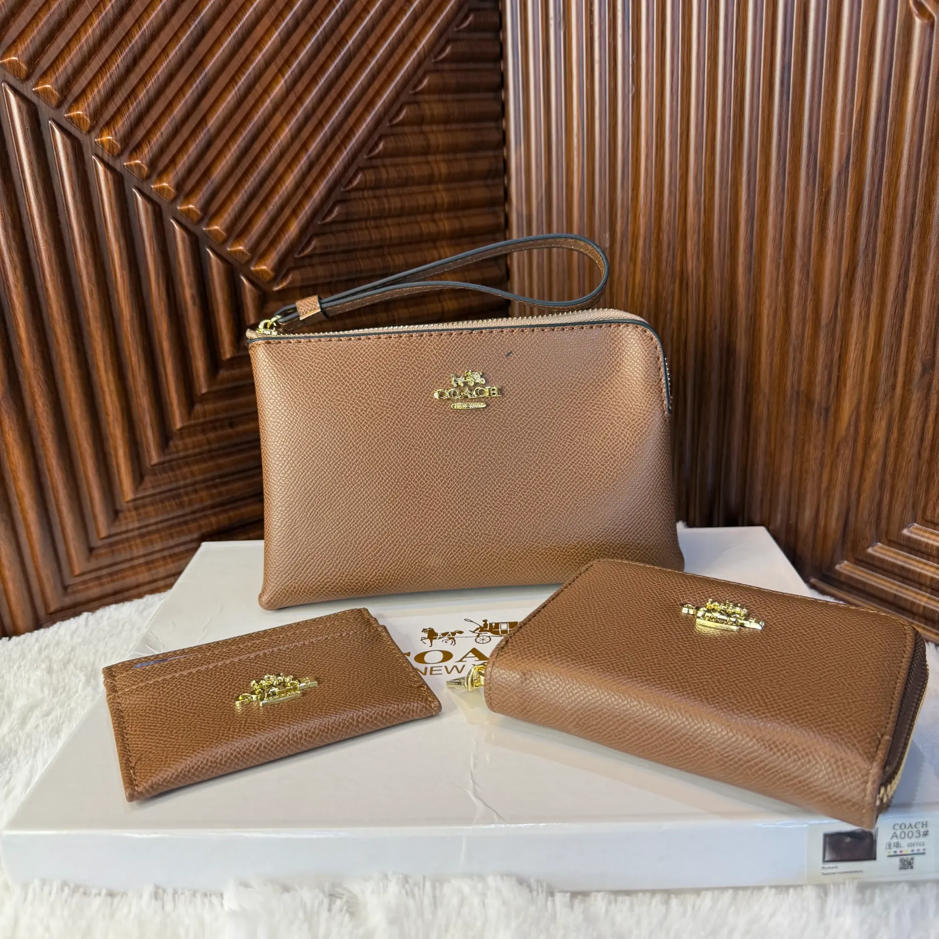 COACH Set de Carteras Café 