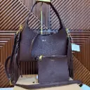 COACH Bolsa Shoulder Brooklyn 23 con Flecos Cafe Chocolate 