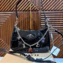 COACH Bolsa Teri Negra Charol c/Charms