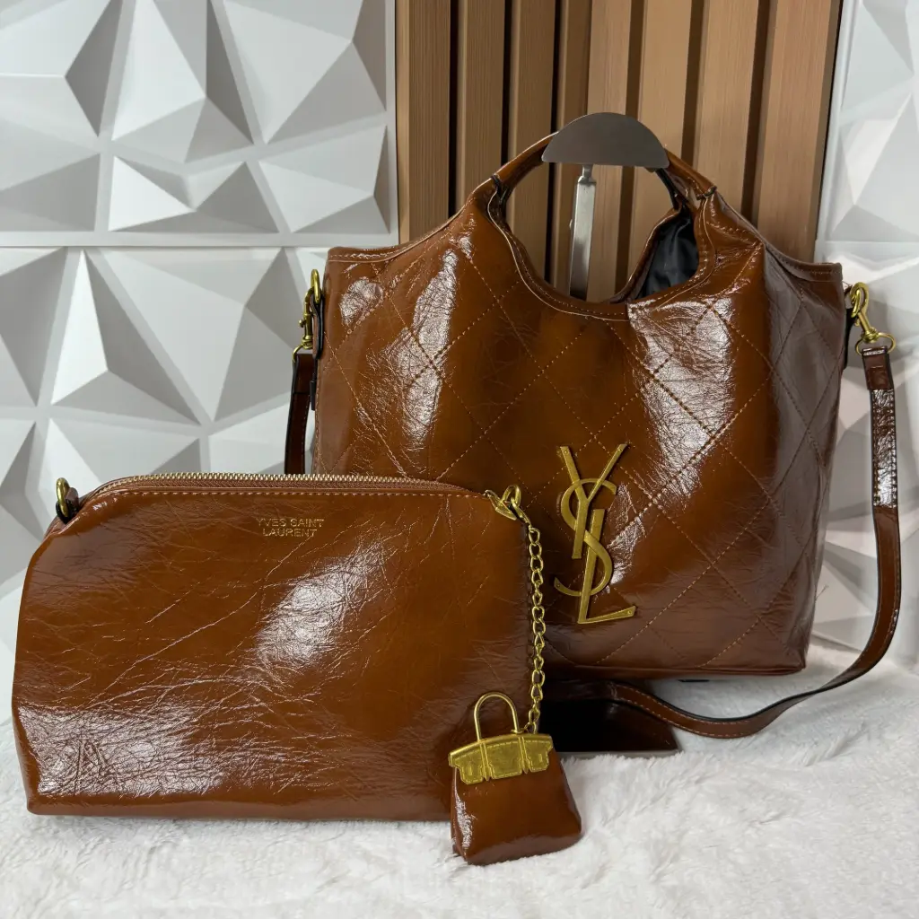 YSL Bolsa Doble Combo Café