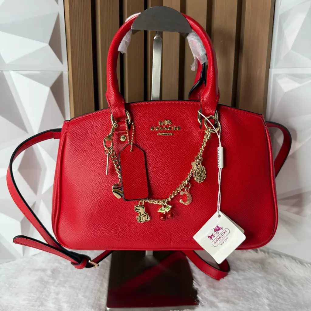 COACH Bolsa Georgia Satchel Roja c/Charms