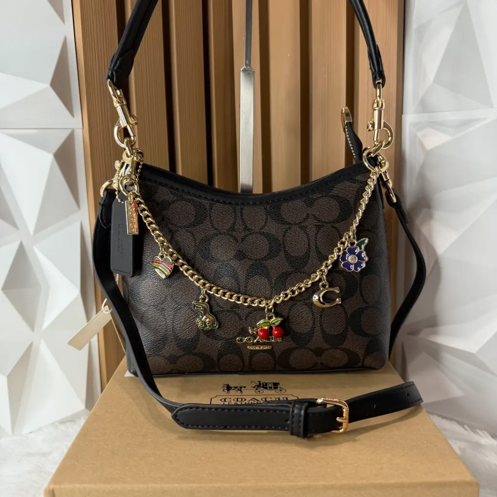 COACH Bolsa Laurel Café Oscuro c/Charms