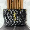 YSL Bolsa Tote Acolchonada Negra