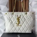 YSL Bolsa Tote Acolchonada Blanca