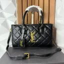 YSL Bolsa de Mano Crossbody Acolchonada Negra
