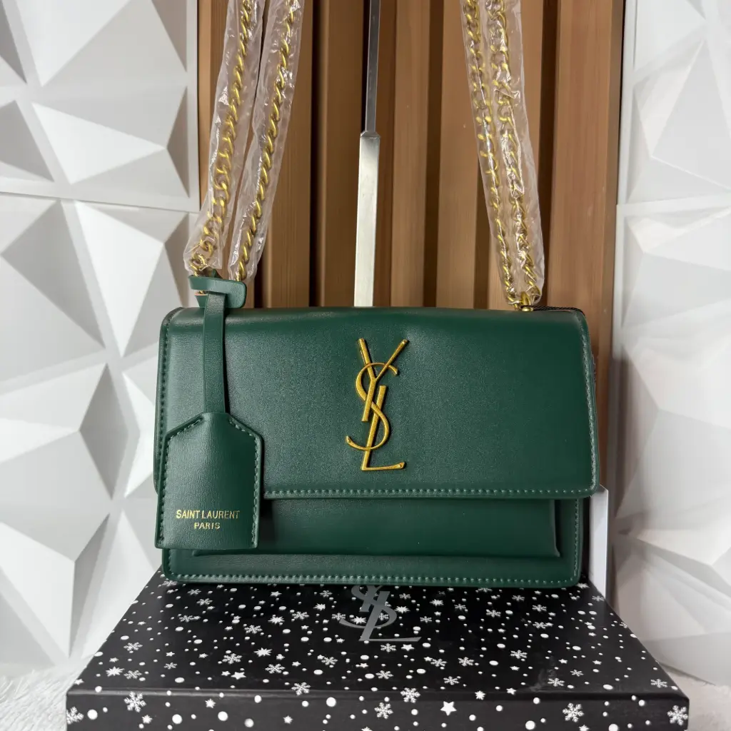 YSL Bolsa Sunset Crossbody Verde