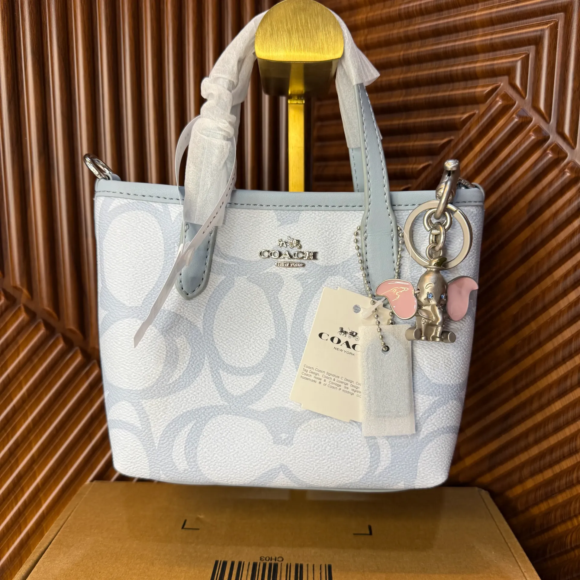 COACH Bolsa City Mini Tote Azul Cielo