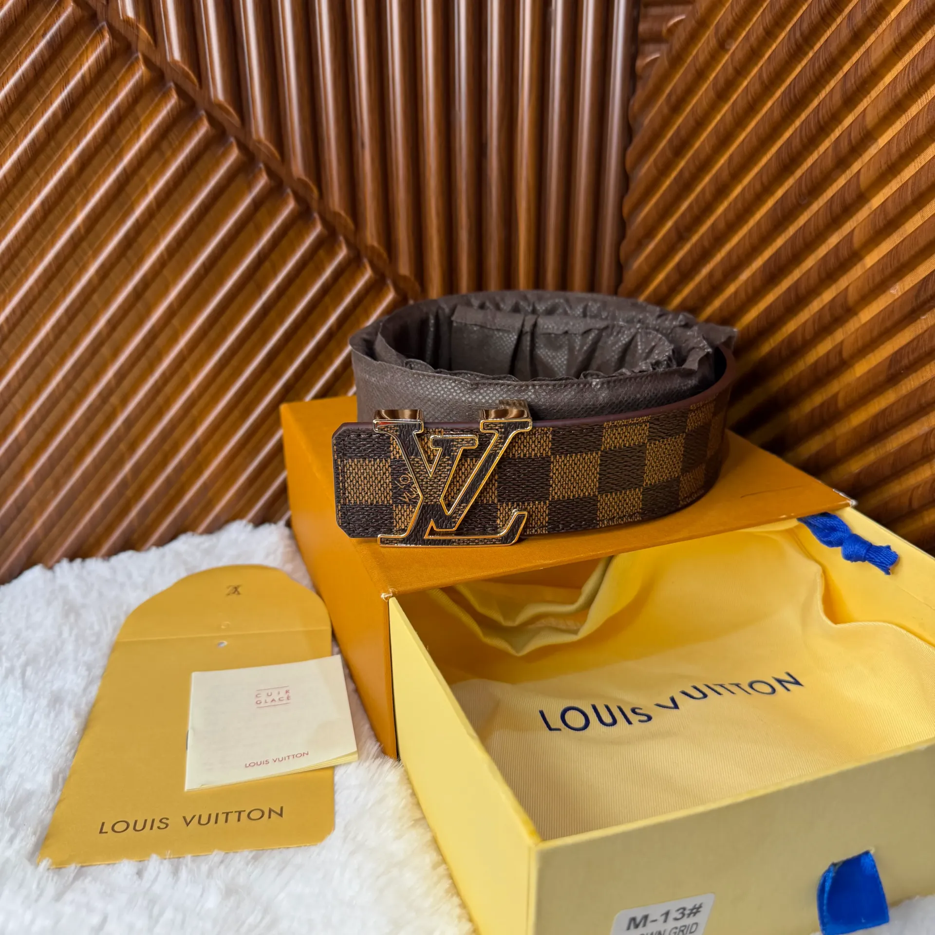 LV Cinturon Damier Canvas Café 110 cm