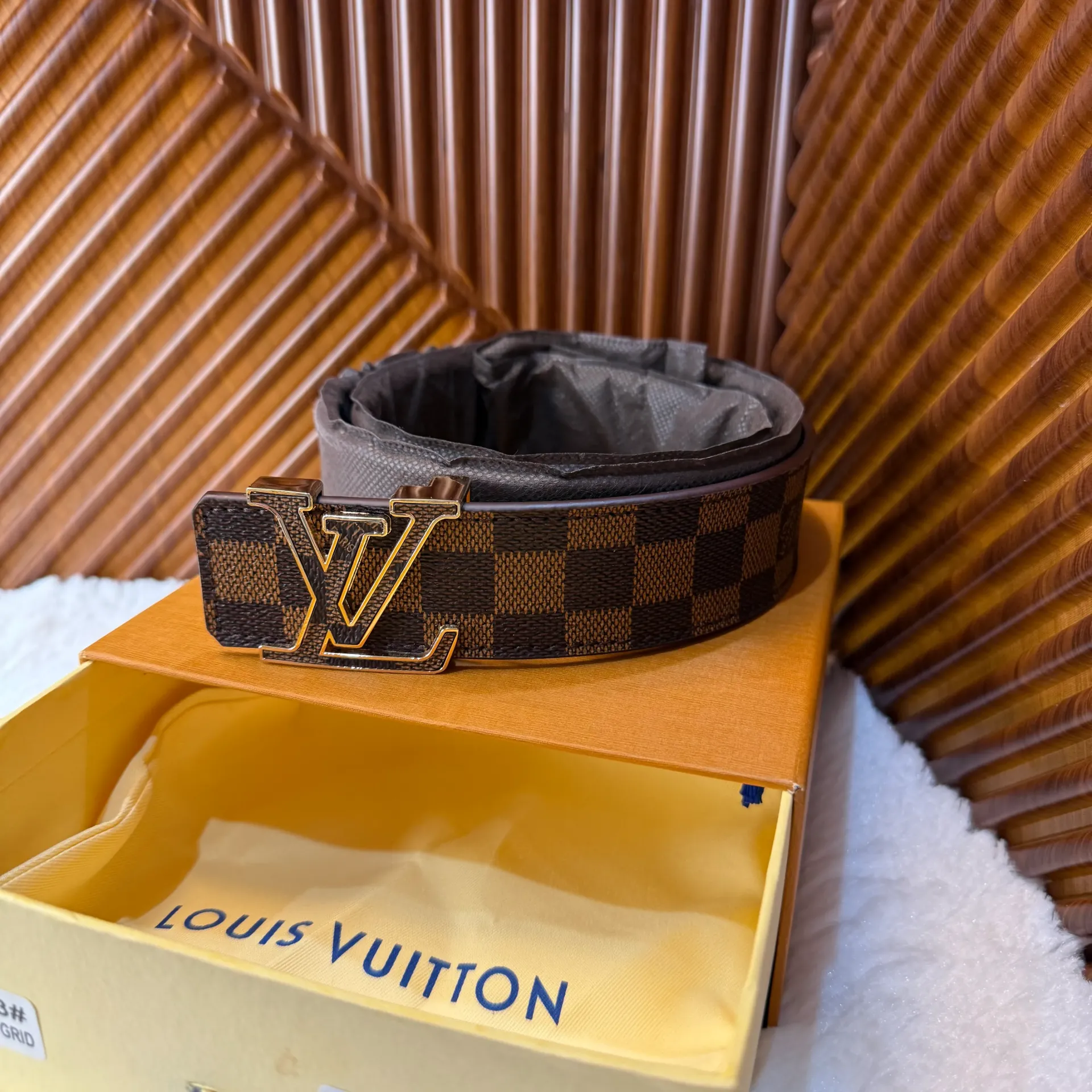 LV Cinturon Damier Canvas Café 105 cm
