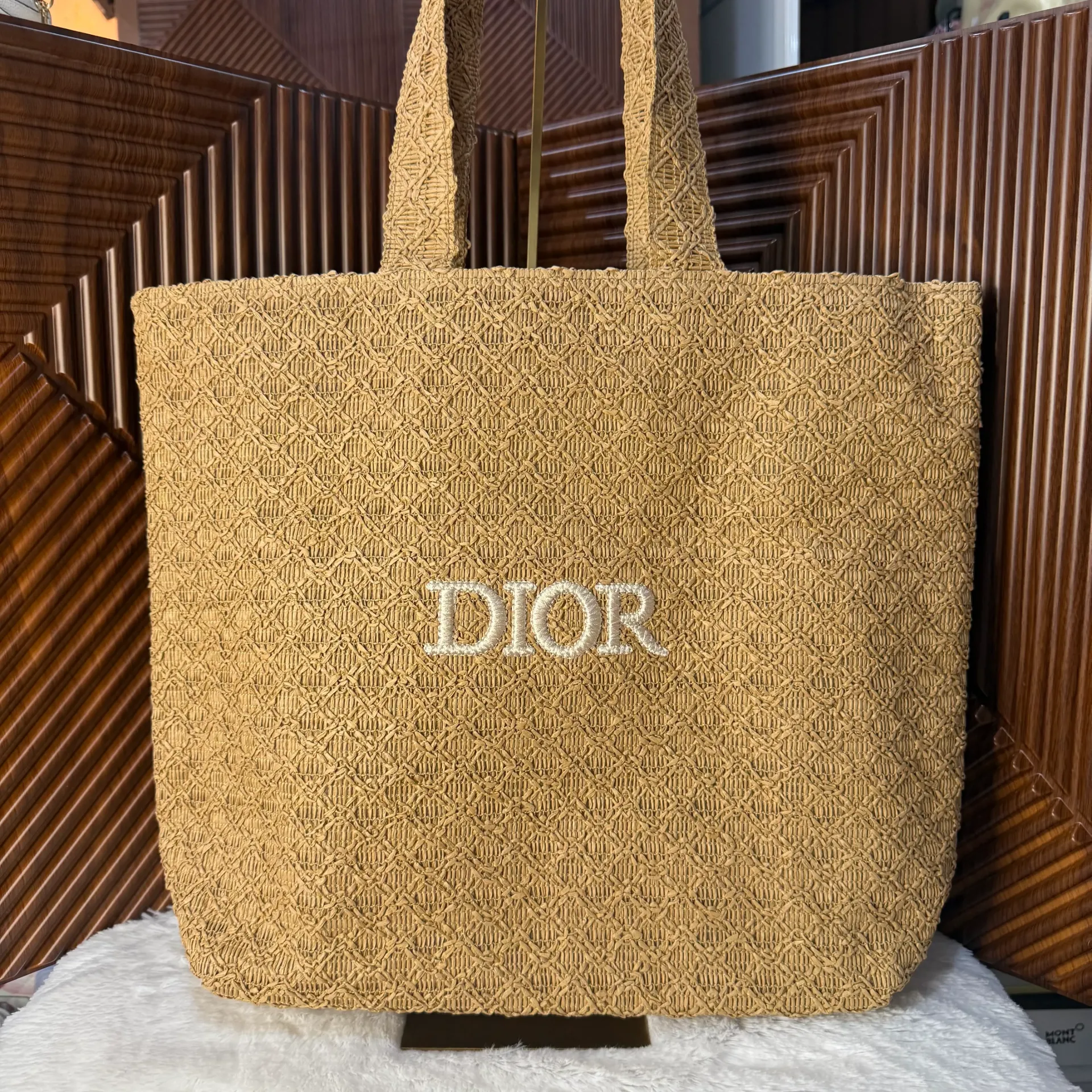 CHRISTIAN DIOR Bolsa Tote Yute Beige
