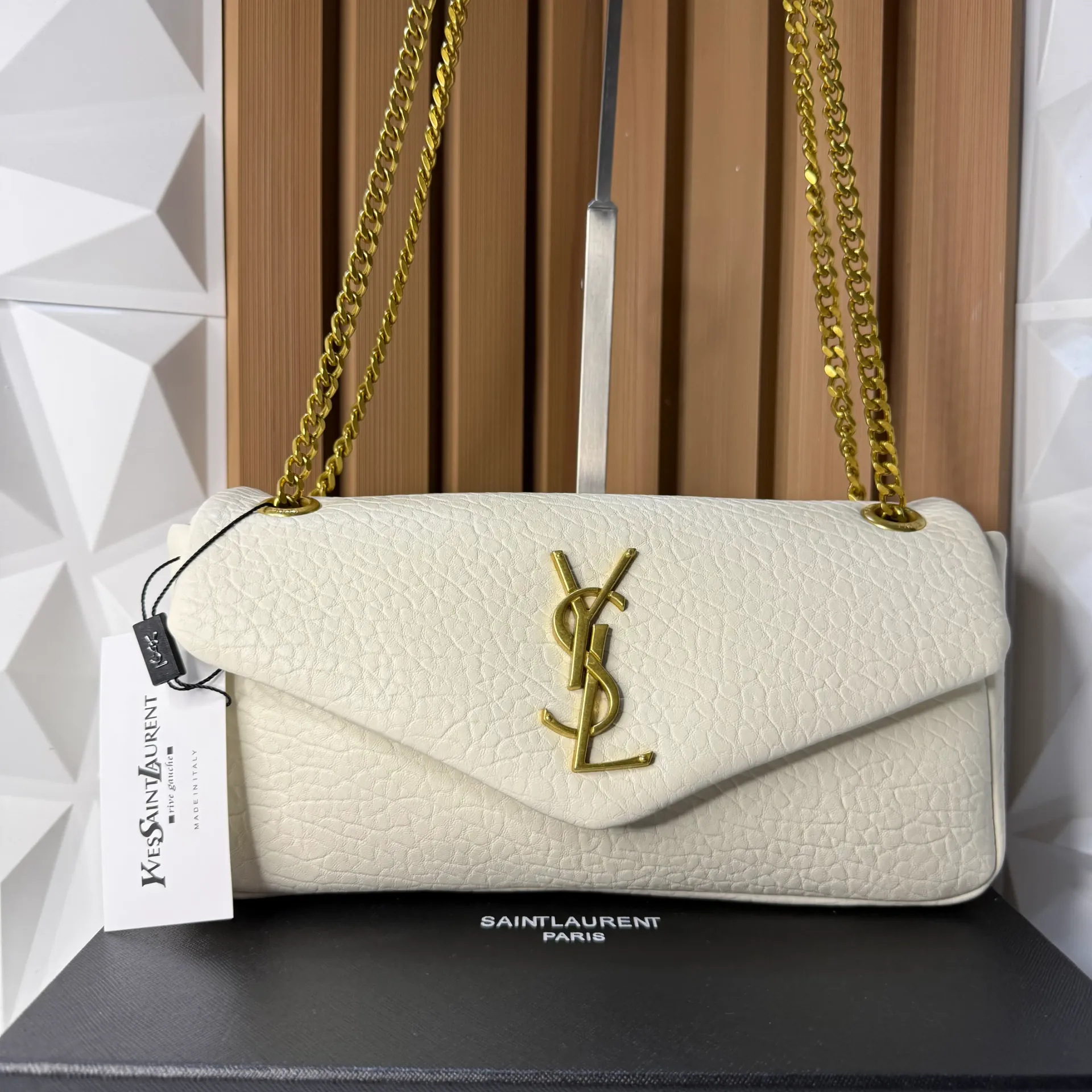 YSL Bolsa Calypso Blanca c/Dorado