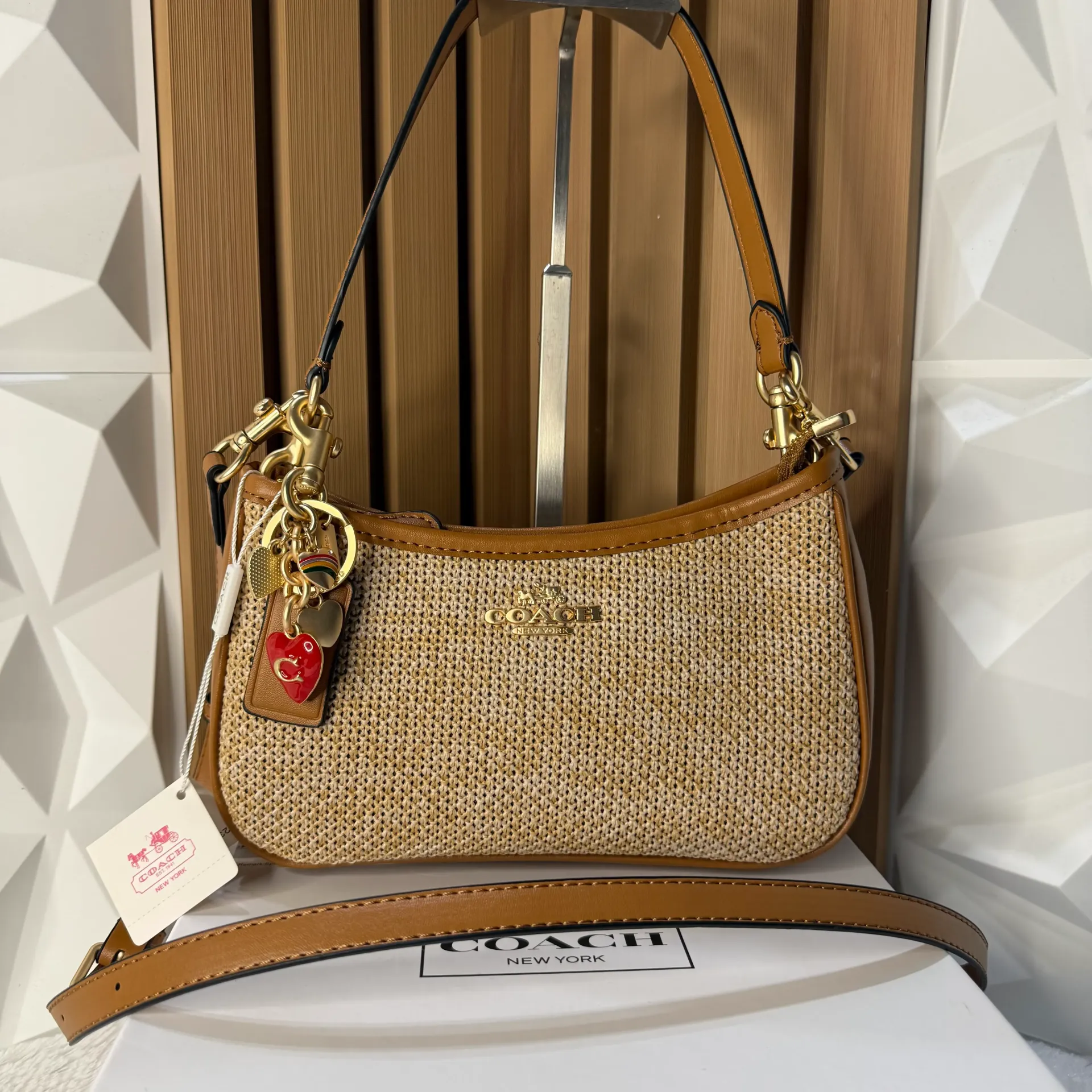 COACH Bolsa Teri Yute Beige