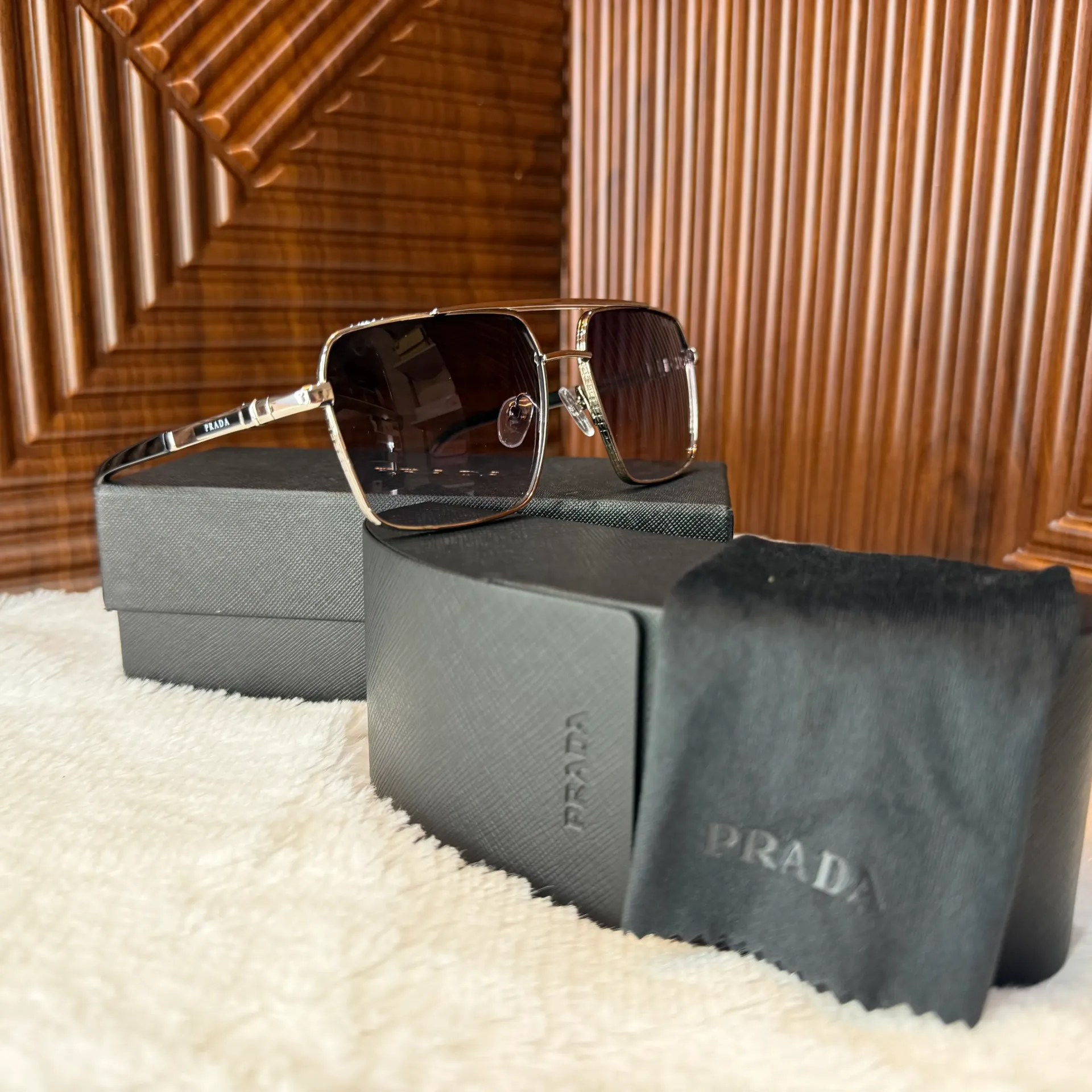 PRADA Lentes De Sol Plateados