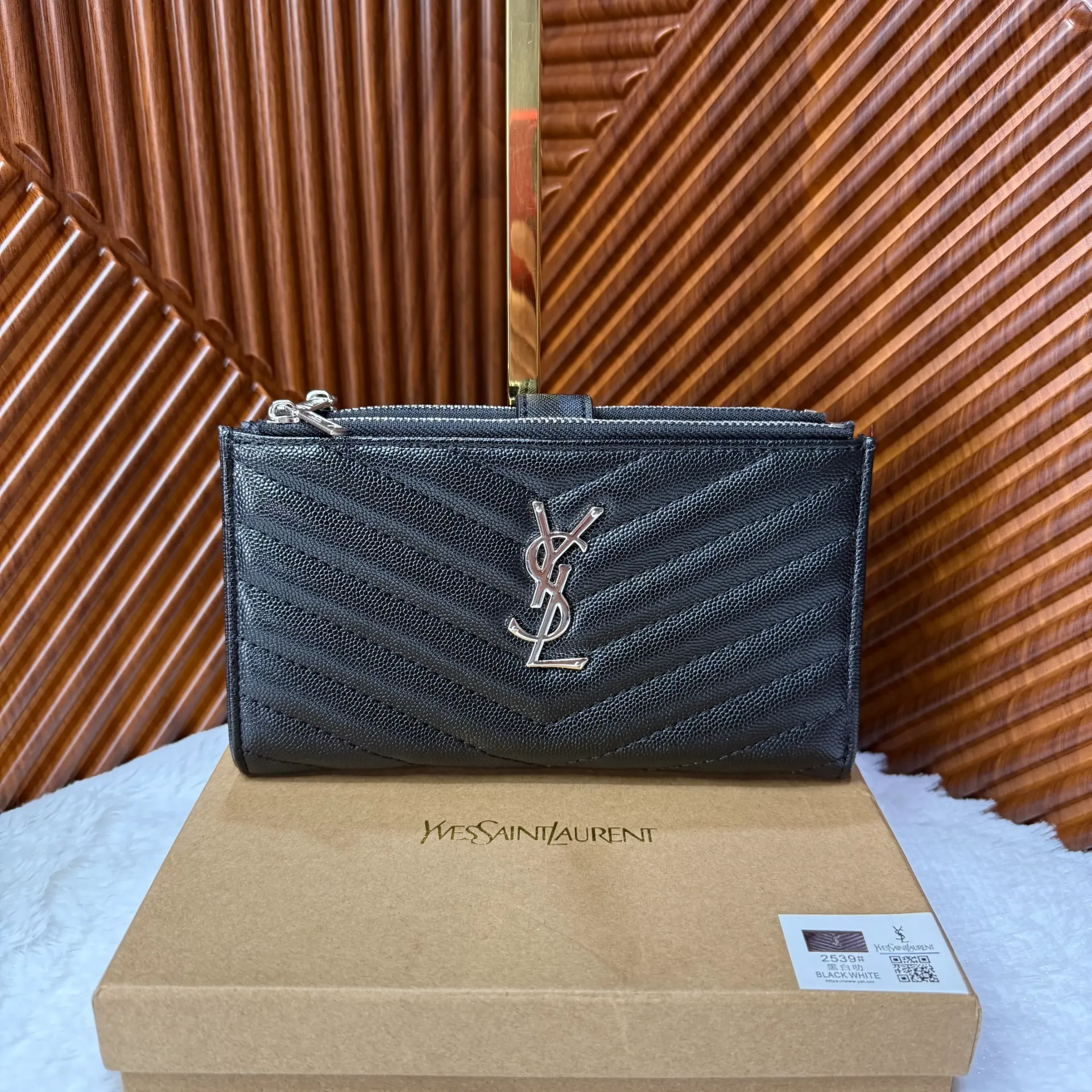 YSL Cartera Porta Celular Negra