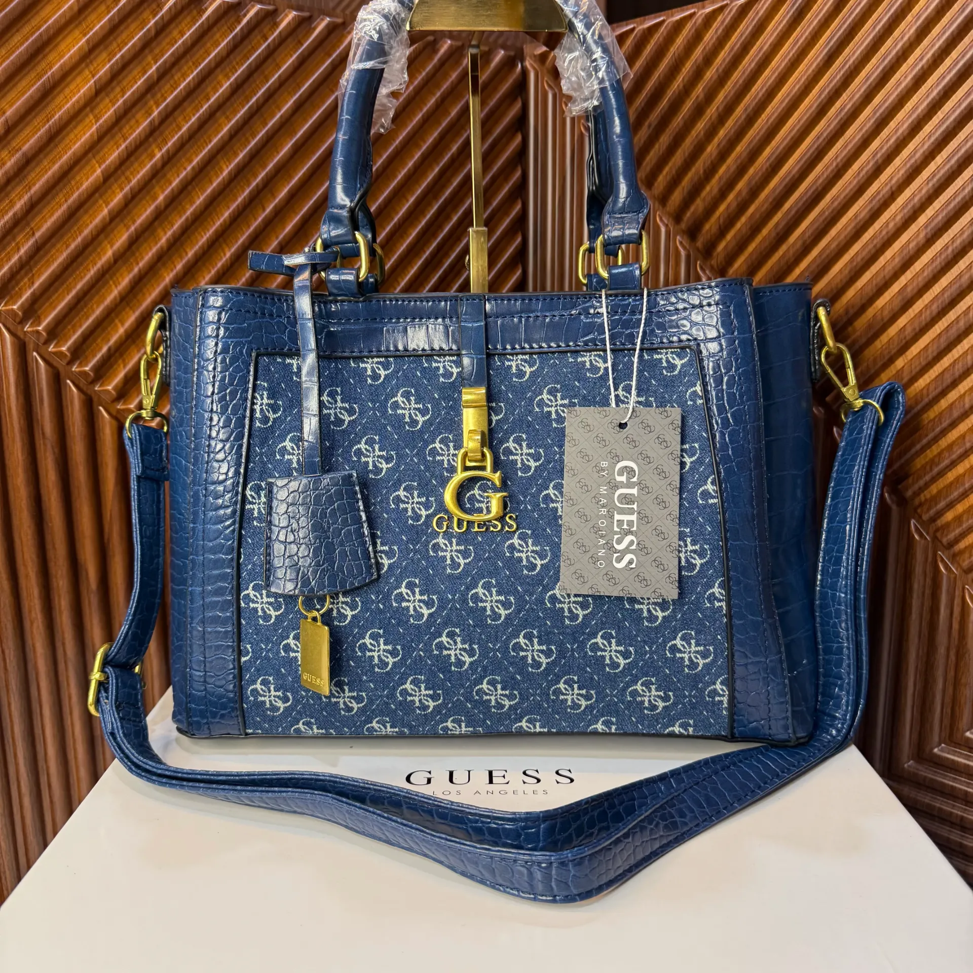 GUESS Bolso Satchel Azul