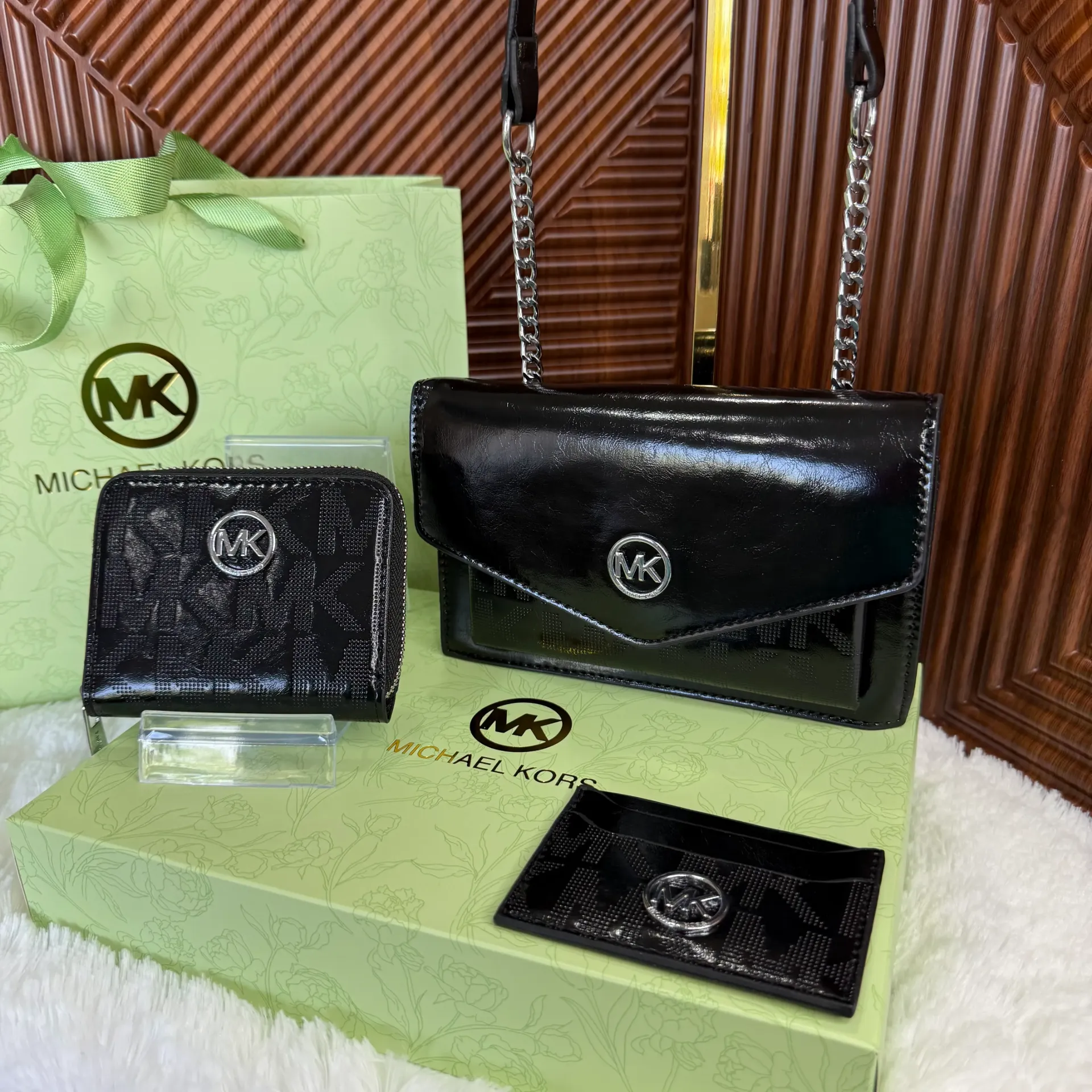 MICHAEL KORS Bolsa Combo Set c/Cartera y Tarjetero Negro