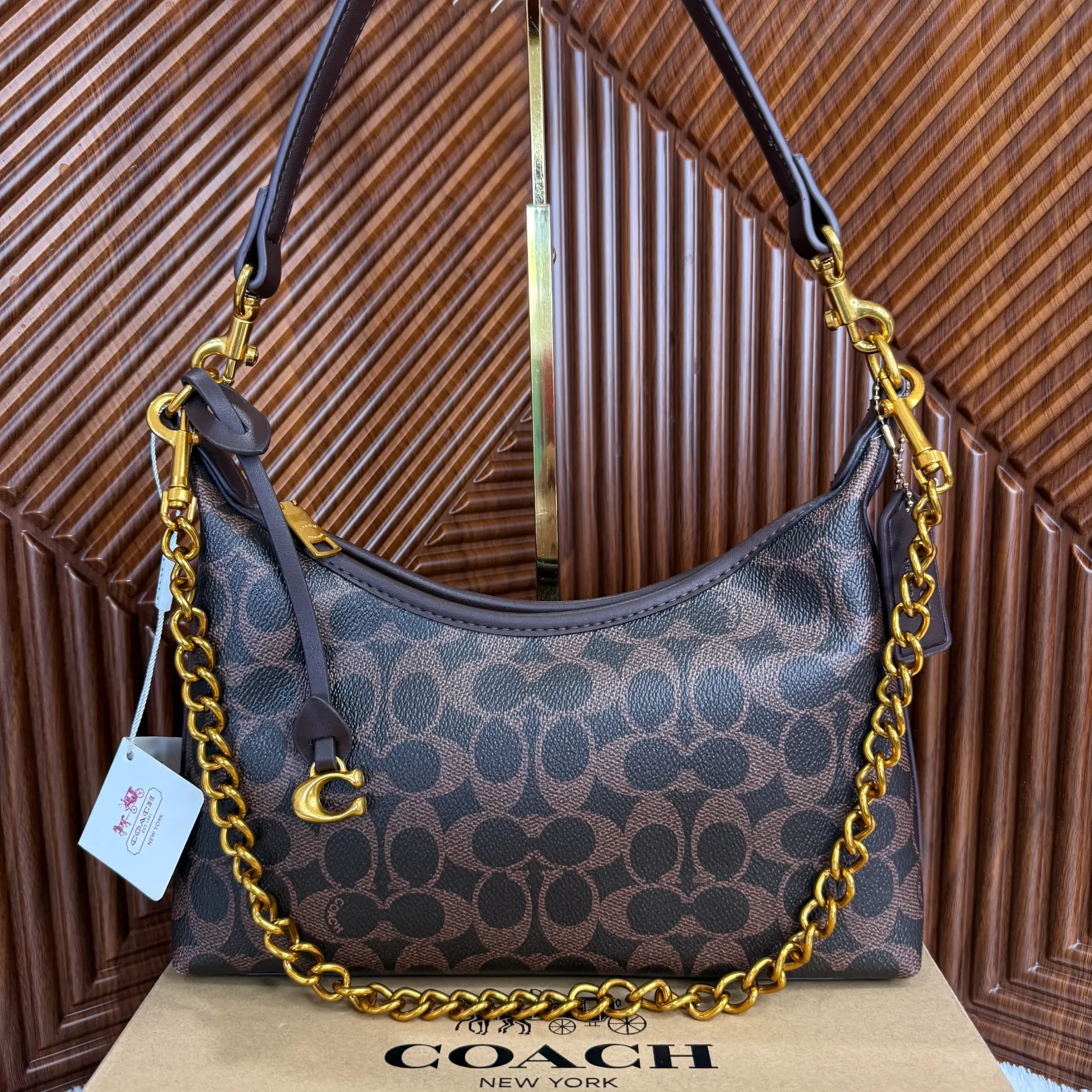 COACH Bolsa Juliet Café Holograma