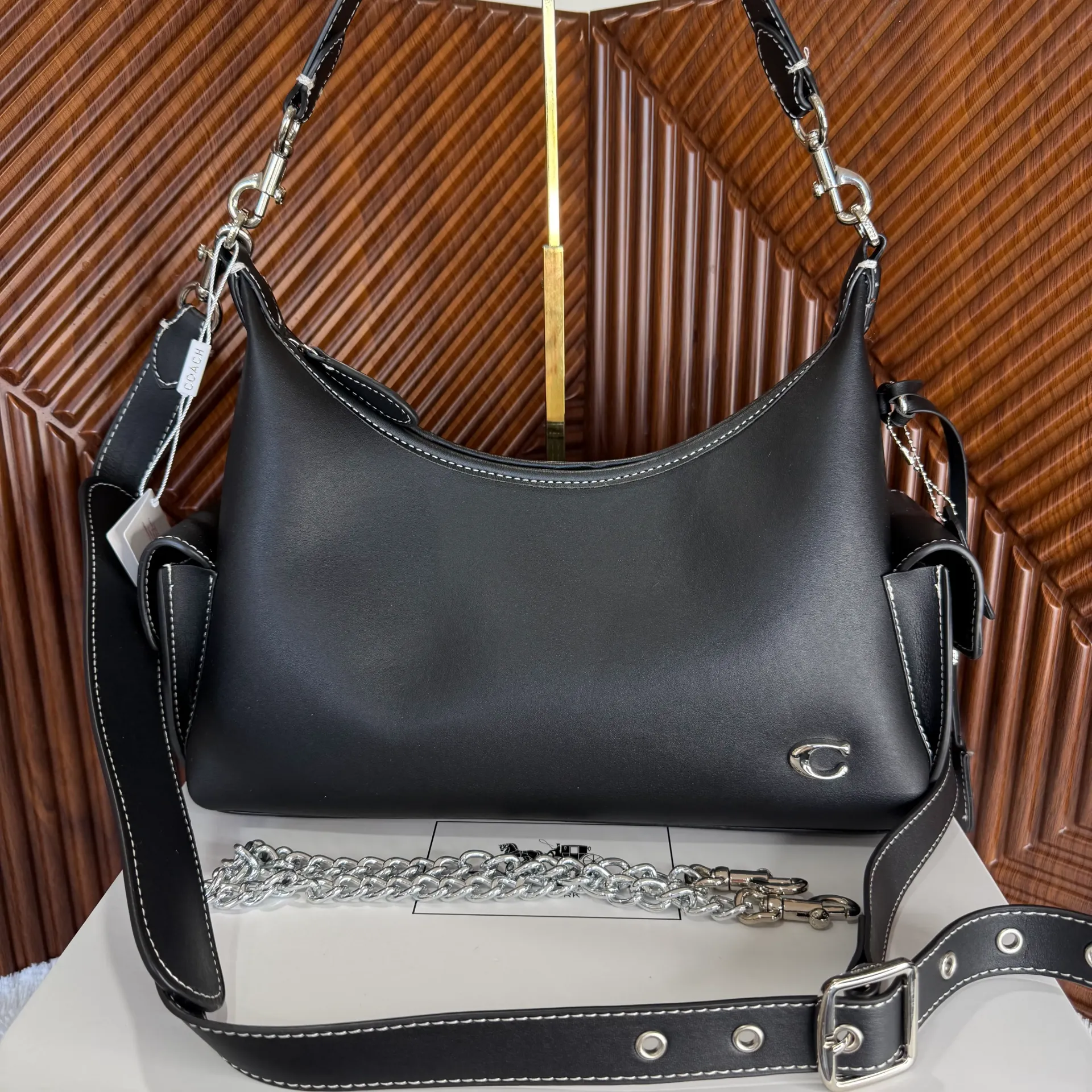 COACH Bolsa de Hombro Y Crossbody Negra
