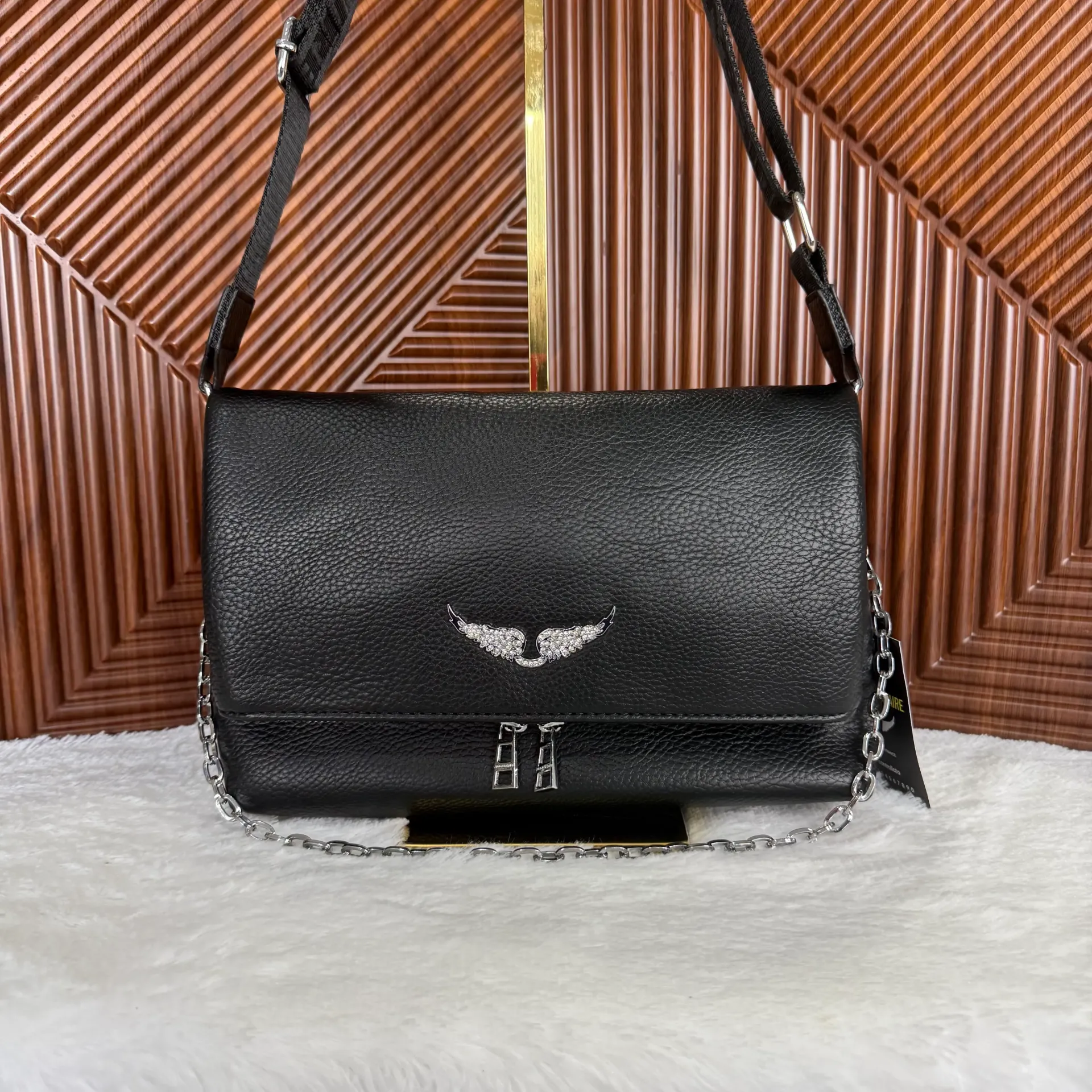 ZADIG & VOLTAIRE Bolsa Rock Swing Negra c/plata