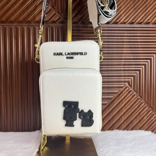 KARL LAGERFELD Bolsa Teléfono Blanca
