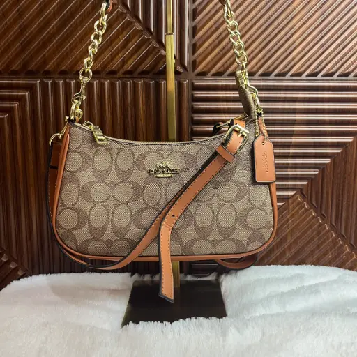 COACH Bolsa Teri Café Holograma 
