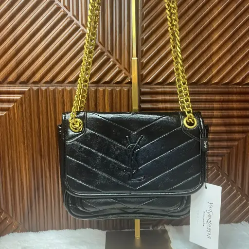 YSL Bolsa Niki Crossbody Negra c/Dorado