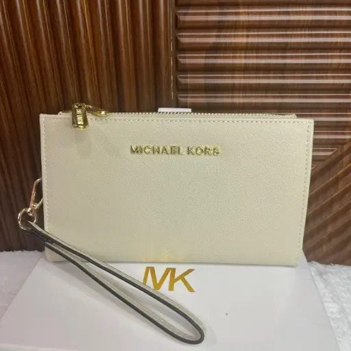 MICHAEL KORS Cartera Muñequera Blanca