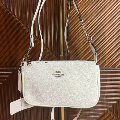 COACH Bolsa Nolita Con Relieve Blanca