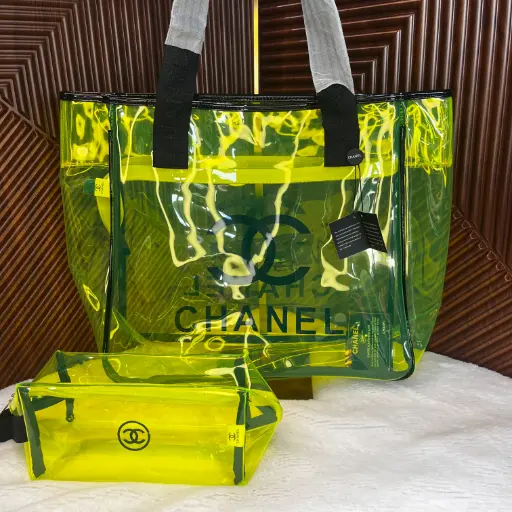 CHANEL Bolsa Tote Transparente Verde