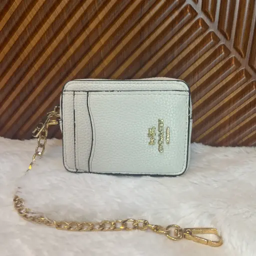 COACH Cartera Zip Card Blanca