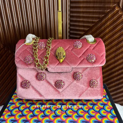 KURT GEIGER Bolsa Kensington Velvet Rosa