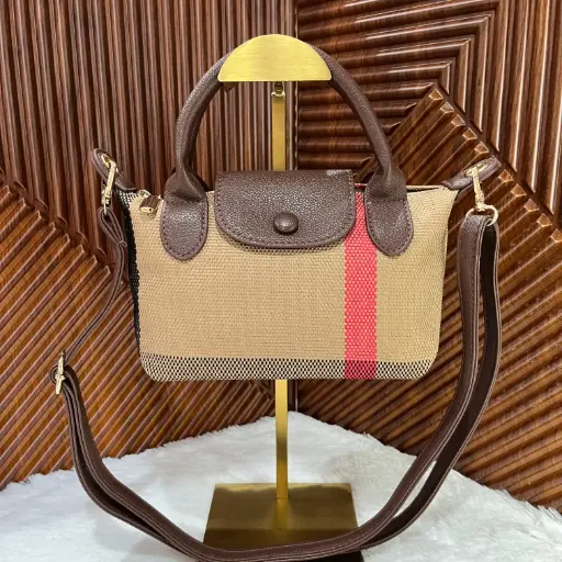 BURBERRY Bolsa Mini Crossbody Beige con Café 