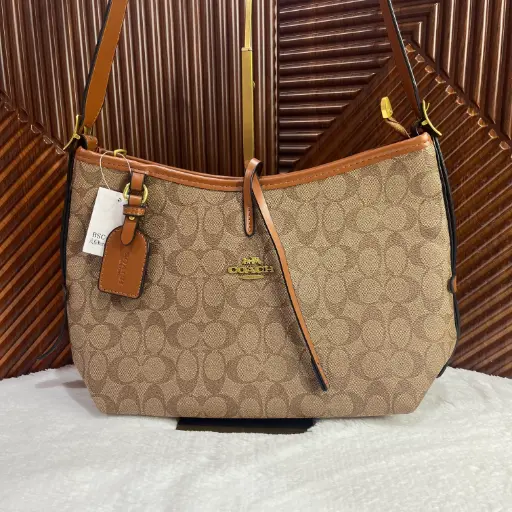 COACH Bolsa Laurel Holograma Café 