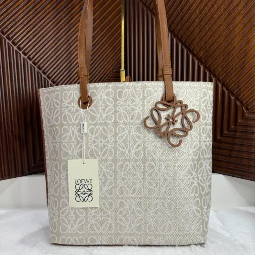 LOEWE Bolsa Tote Blanco Hueso c/Café 